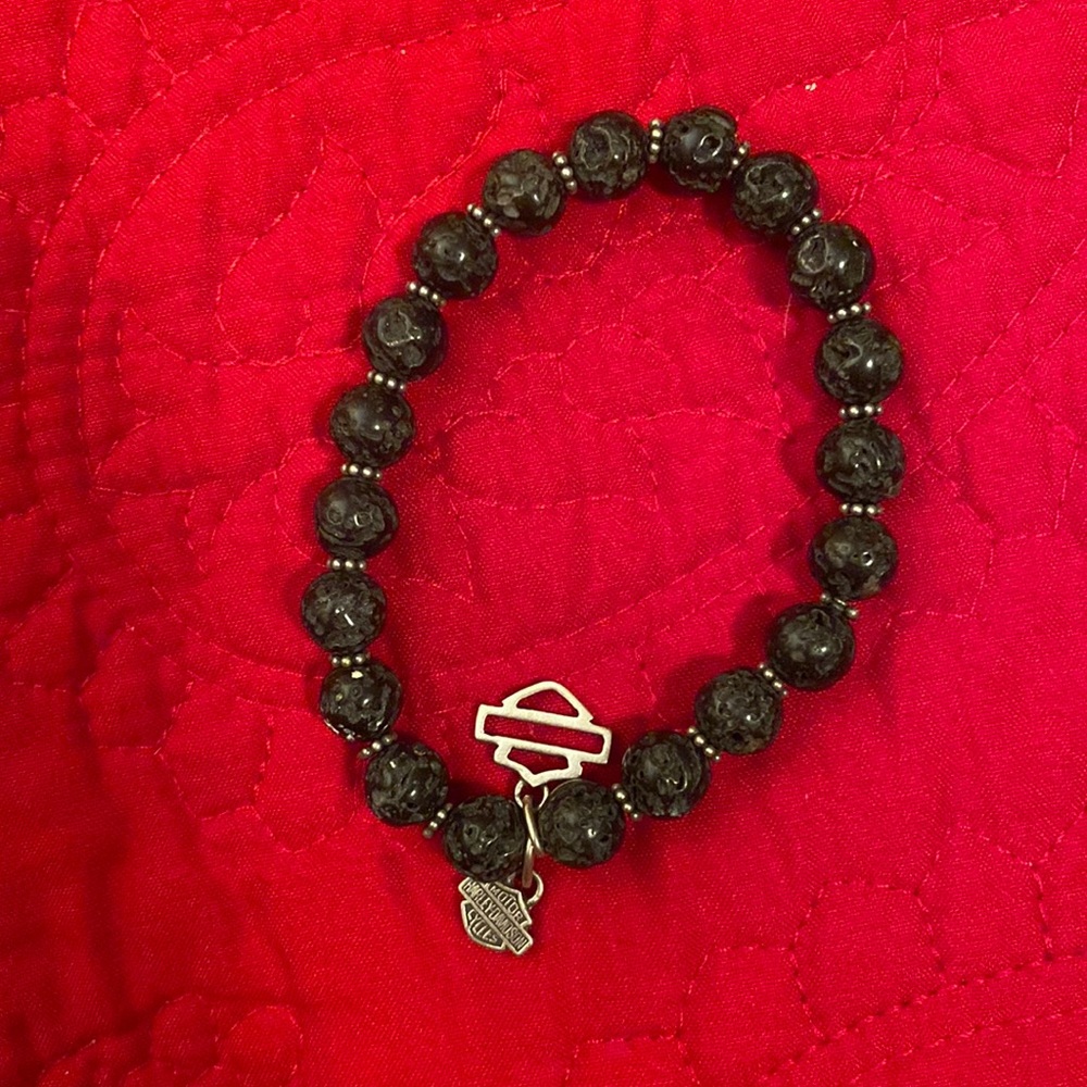 Black beaded Harley Davidson bracelet